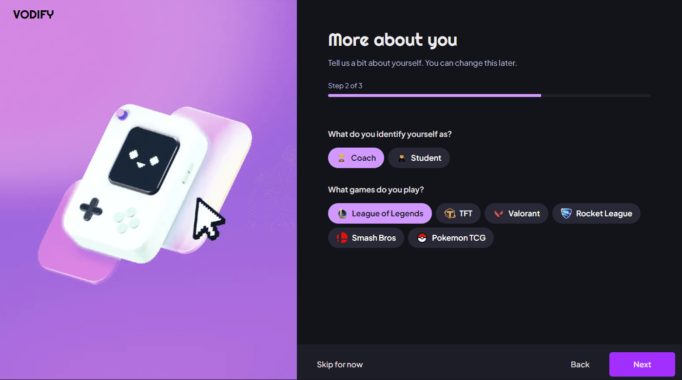 Profile page